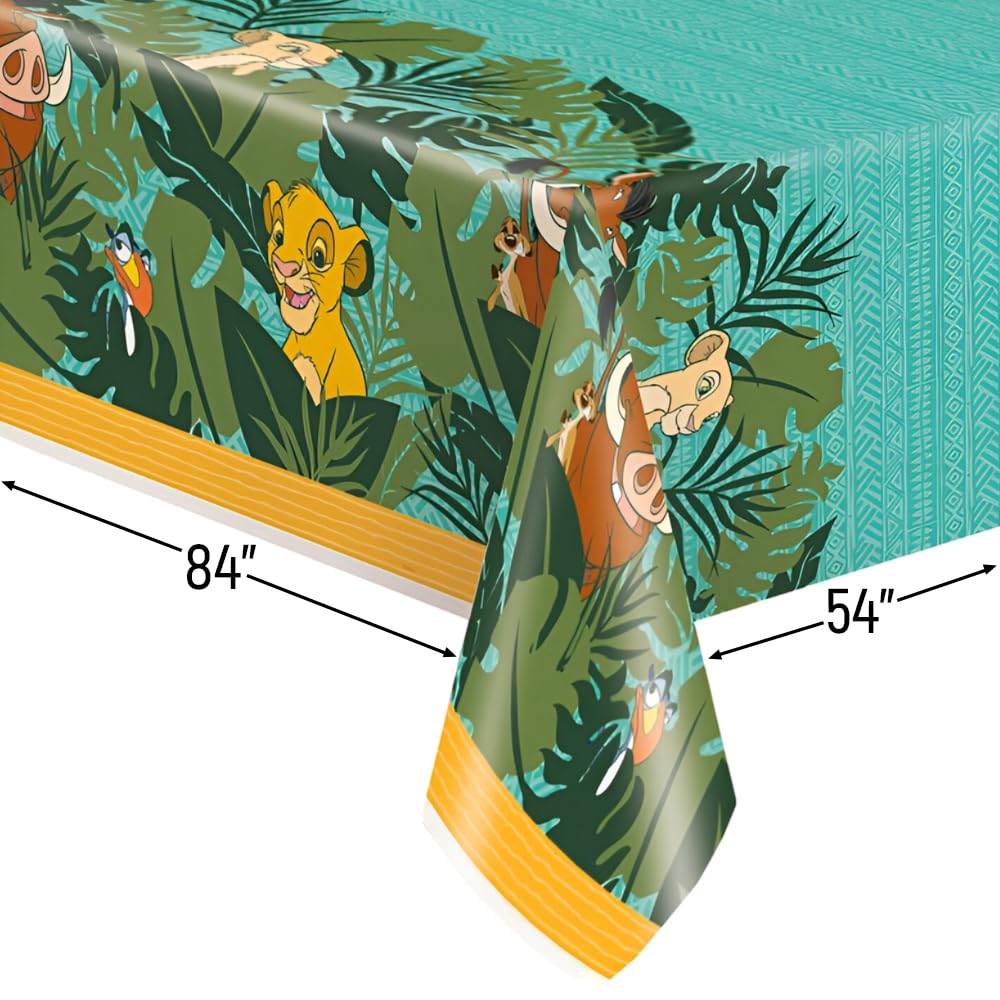 Fun Express - Lion King Plastic Tablecover - 54"x 84" for Birthday - Party Supplies - Licensed Tableware - Misc Licensed Tableware - Birthday - 1