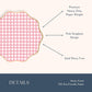 Bonjour Fête Light Pink Gingham Paper Party Plates | Large Disposable Dinner Plates for Valentines Plate, Baby Showers, Spring & Birthday Celebrations