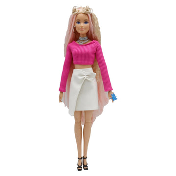 Eledoll Clothes Fashion Pack for 12 inch Fashion Doll Polka Pretty White Pink Black Set