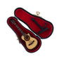 Dselvgvu Wooden Miniature Guitar with Stand and Case Mini Musical Instrument Acoustic Guitar Replica Collectible Figurines Model Home Decoration