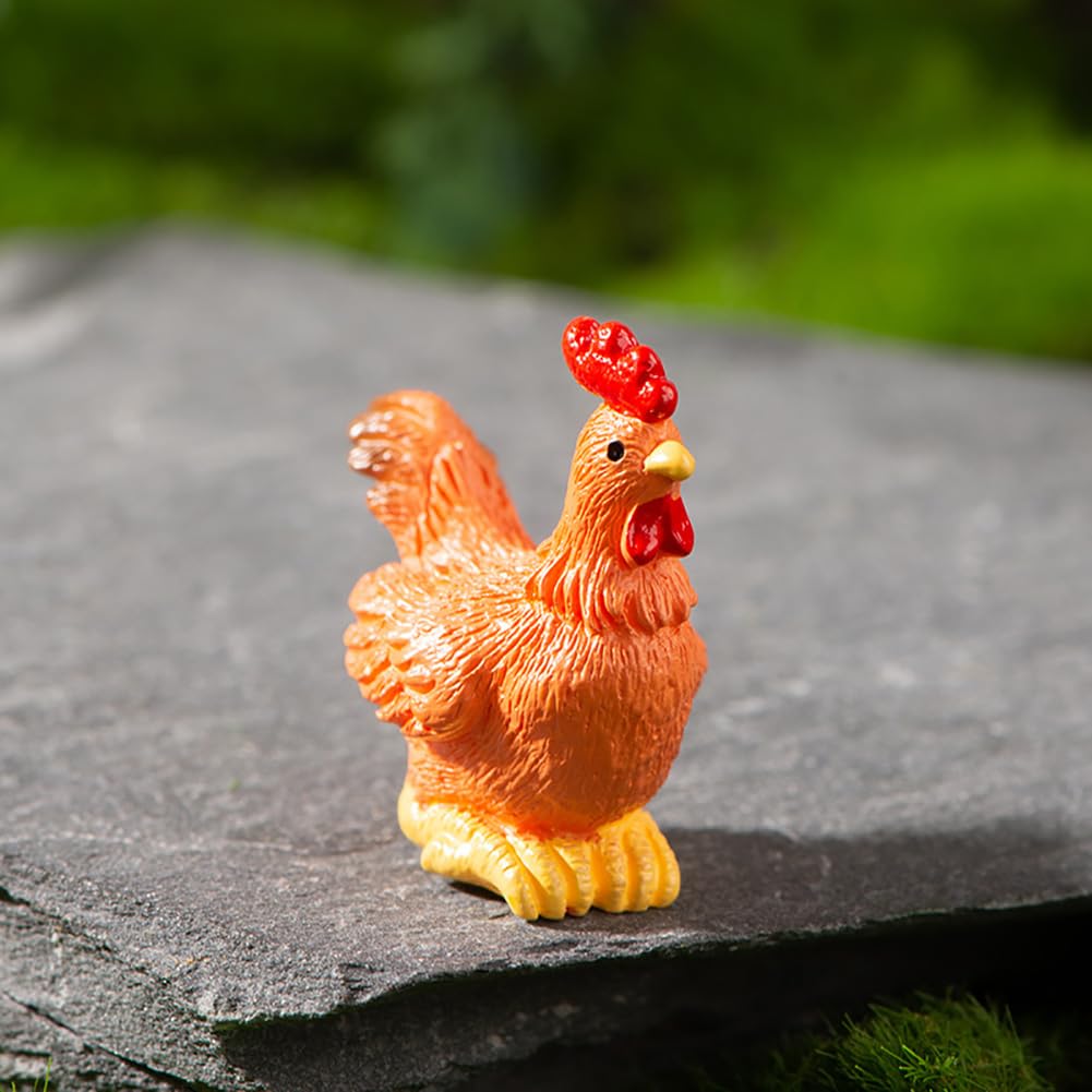 MAOMIA 27 Pcs Miniature Retro Chicken Coop Mini Family Chicken Egg Nest for Garden, Micro Landscape, Home Terrarium, Crafts, Cake Toppers, Dollhouse