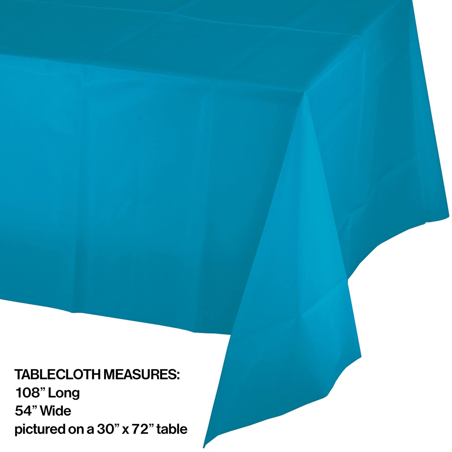 Creative Converting 723131 Plain Turquoise Blue Plastic Tablecloth