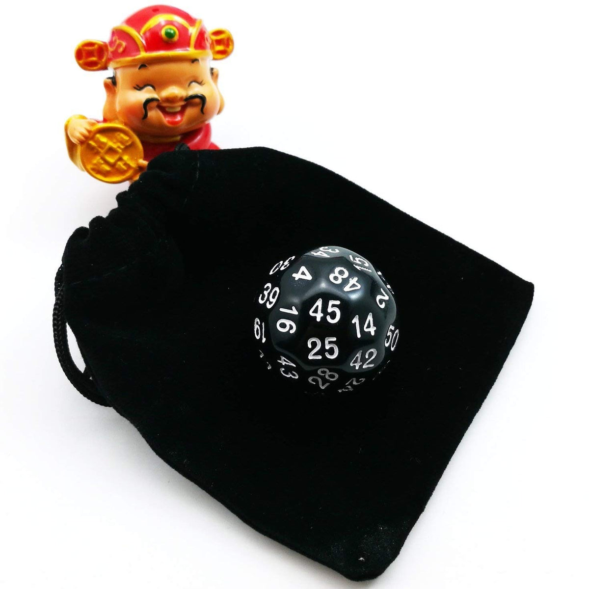 Bescon Fifty-Sided Die, 50 Sided Cube, 50 Sides Dice, 50-Sided D50 30mm Large Gaming Dice - 5 Assorted Opaque Color with Numbers