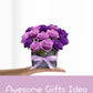 BAZIMA DIY Felt Flower Art Craft Kit, DIY Purple Rose Pot Bonsai Kit, Floral Gifts, Beginner Craft Kit, Arrange Pre-Cut Flowers and Foliage
