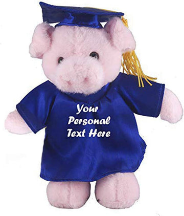 Made By Aliens Plush Stuffed Animal Toys 12 Inches Present Gifts for Graduation Day, Personalized Text, Name or Your School Logo on Gown, Best for Any