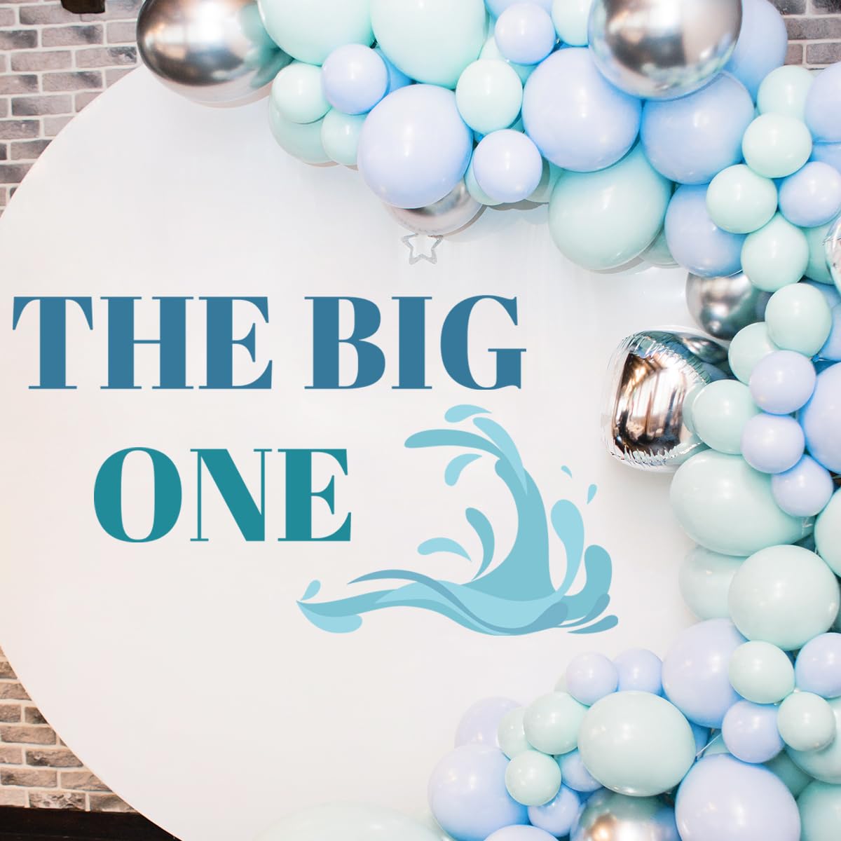 The Big One Sign Decal - Wave Themed 1st/First Birthday Party Decoration,The Big One Deco,Boy One Birthday Party Decorations (The Big One Decal)