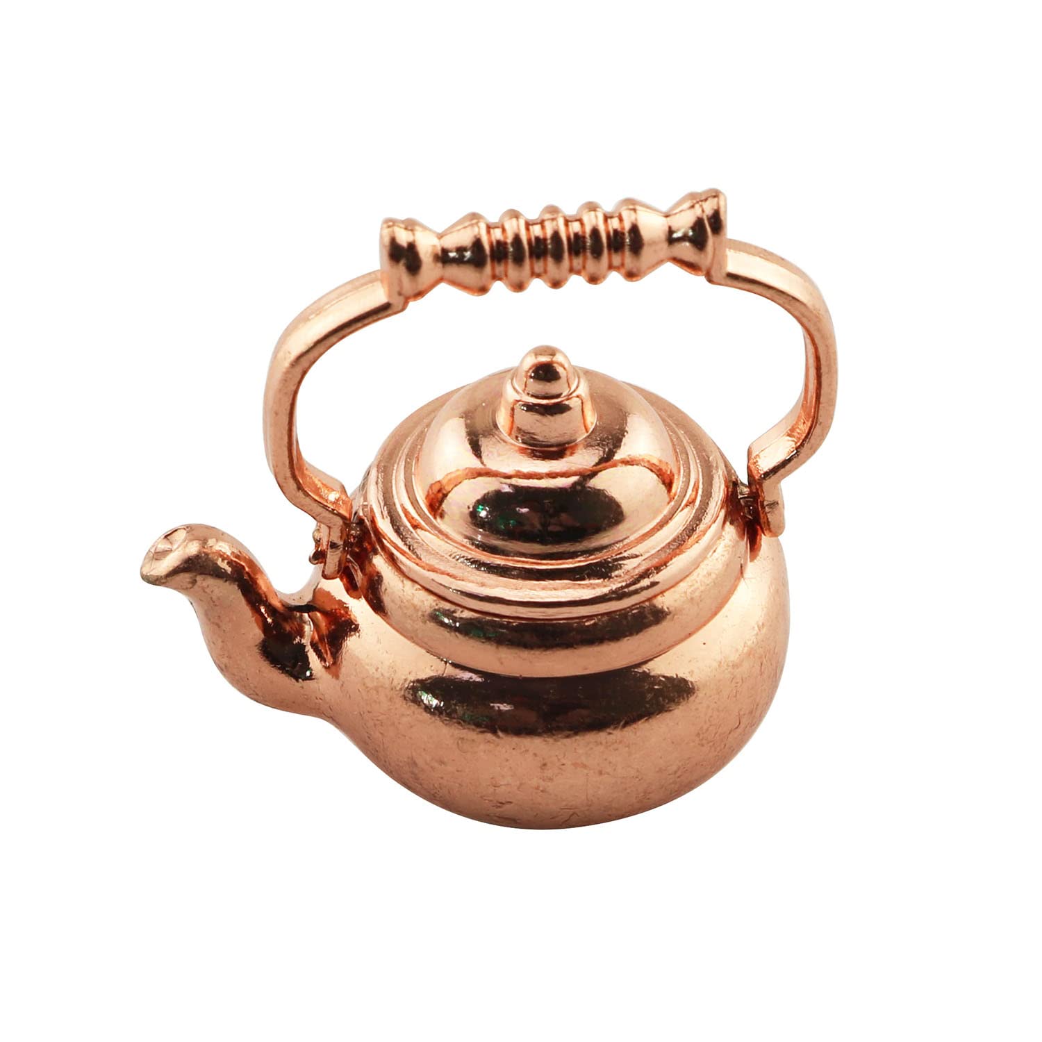 TAODAN Dollhouse Kitchen Cookware 1/12 Scale Miniatures Metal Frying Pans, Kettle, Copper Pots with Lids for Dollhouse Kitchen Accessories Christmas
