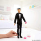 Barbie Fashion & Accessories Pack, Bridal Set with Groom Outfit for Ken Doll with Tuxedo, Shoes, Watch, Wedding Cake with Tray & Bouquet