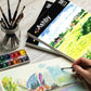 100 Sheets of Practice Watercolor Paper (9" x 12") - 190 GSM, Acid-Free and Cold Pressed.. Perfect for Painting, Sketching or Drawing. Wet, Dry