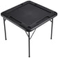 VEVOR Folding Card Table, 4 Player Portable with 4 Cup Holders & Chip Trays, Mahjong Domino Game Set, 35.4 x 35.4-inch, Black