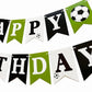 Soccer Happy Birthday Banner, Green Black White Soccer Birthday Party Decorations for Boys Girls Men Women Fans Party Supplies