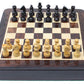 House of Chess - 7.5 Inch Wooden Magnetic Travel Chess Set with Storage Drawer & Algebraic Notation - 2 Extra Queens - Handmade