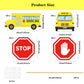 CHNBF Back to School 24Pcs School Bus Party Decorations Set - 4 Styles Centerpieces with Sticks & Stickers for Birthday, Back to School, Classroom