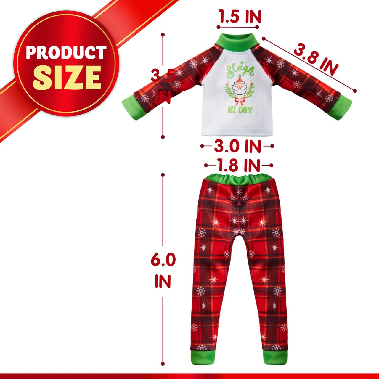 JOYIN 4 Pcs Christmas Elf Accessories - Xmas Clothing Ugly Sweaters for Dolls, Santa and Snowman Classic Style Green and Red Sweaters for Holiday