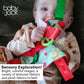 Baby Jack & Co 8x8” Baby's First Christmas, Stocking Stuffer, Santa Gift, Rudolph Red Nose Lovey Tag Toy - Crinkle Toy for Developing 5 Senses