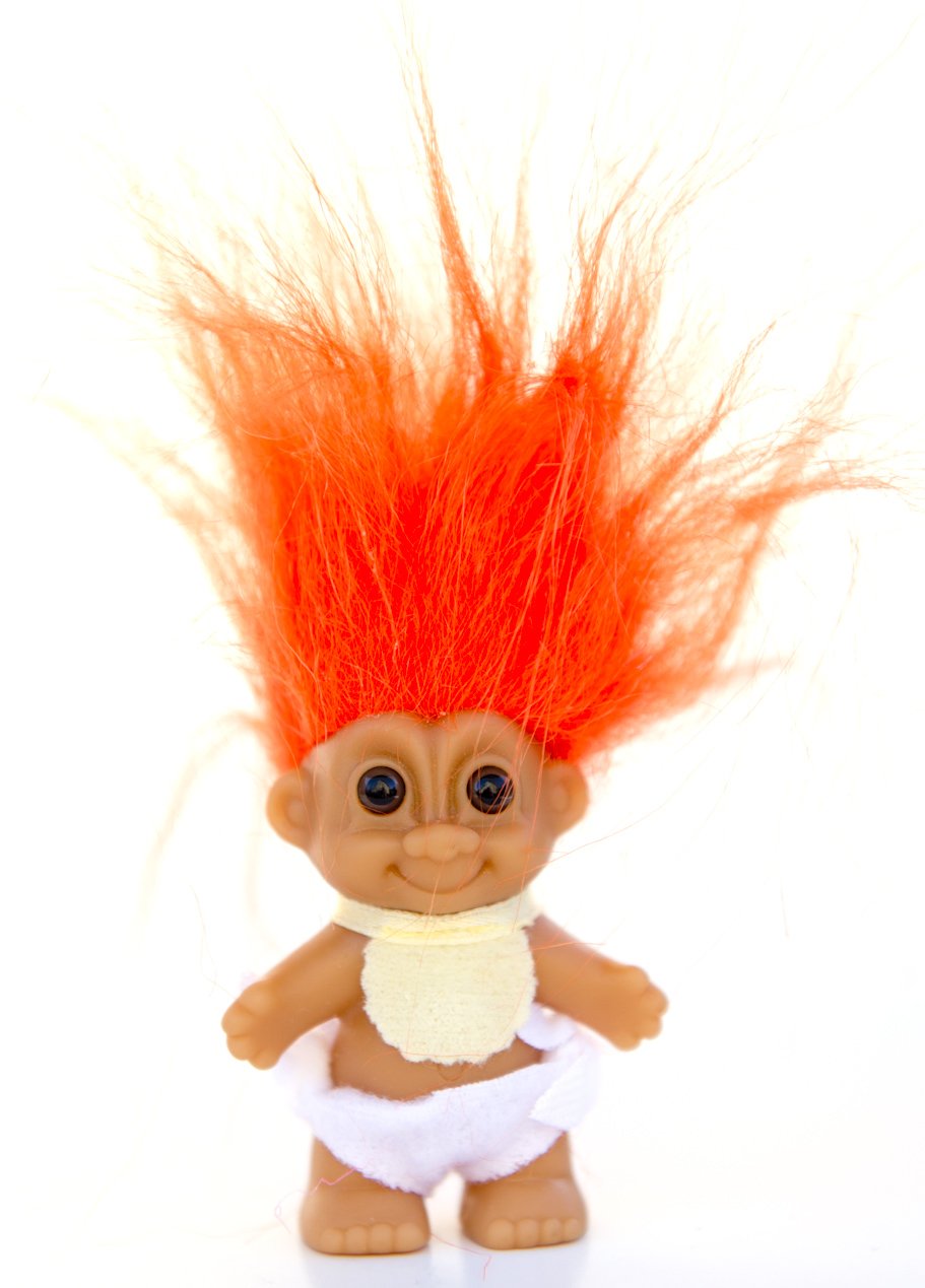 My Lucky Mini 2.5 Baby Troll Doll - Orange Hair by Russ Berrie