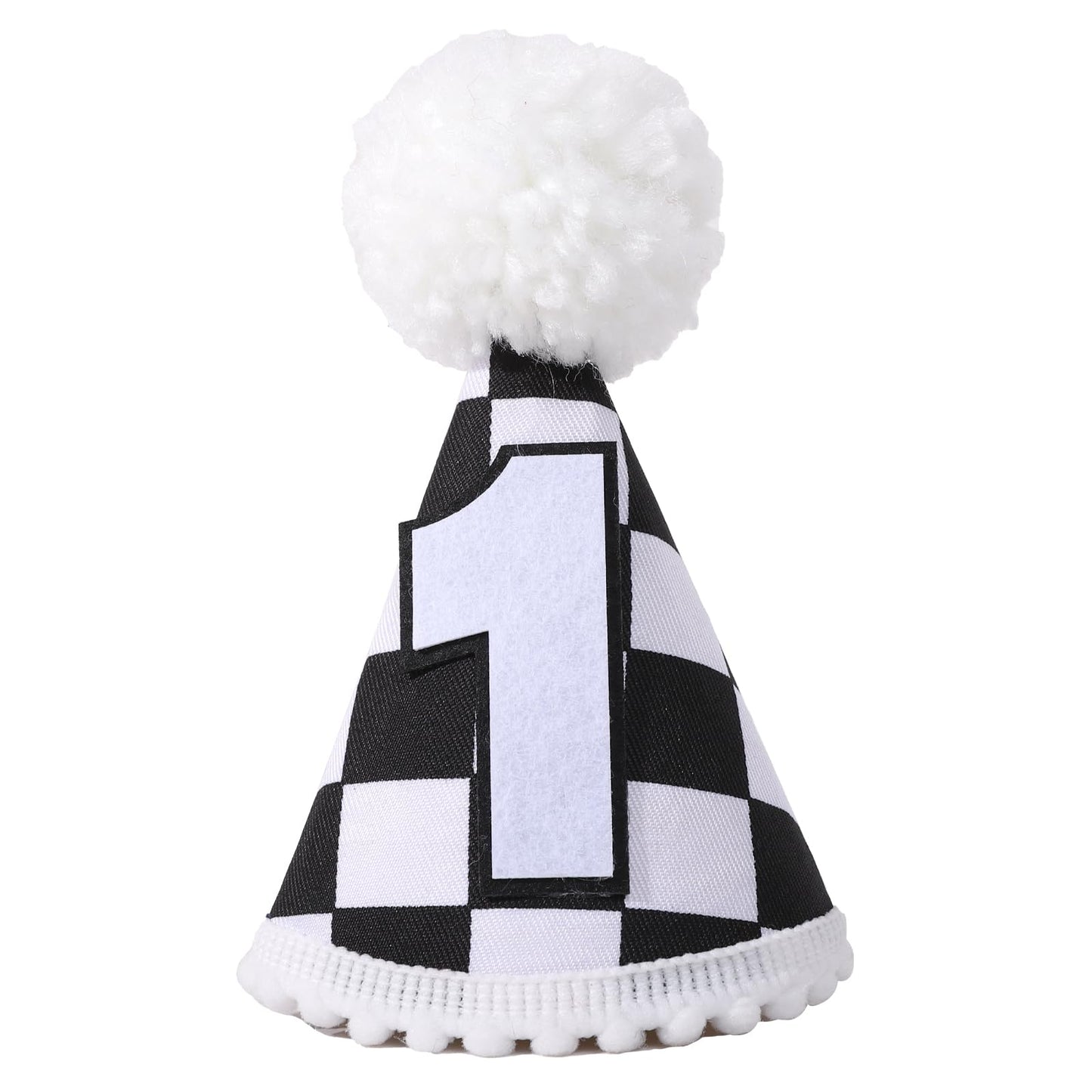 YOUAME Race Car 1st Birthday Hat - Party Decorations, Boy Outfit, Plaid Crown, Racing First Photo Prop