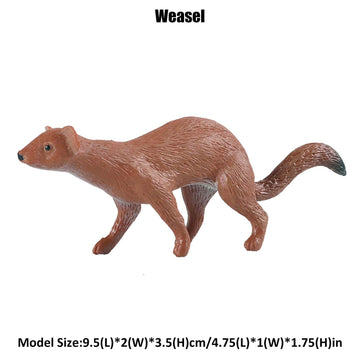 JOKFEICE Animal Figurines, Realistic Weasel Fairy Garden Accessories, Learning Toys for Christmas Birthday Cake Topper Gift for Boys and Girls