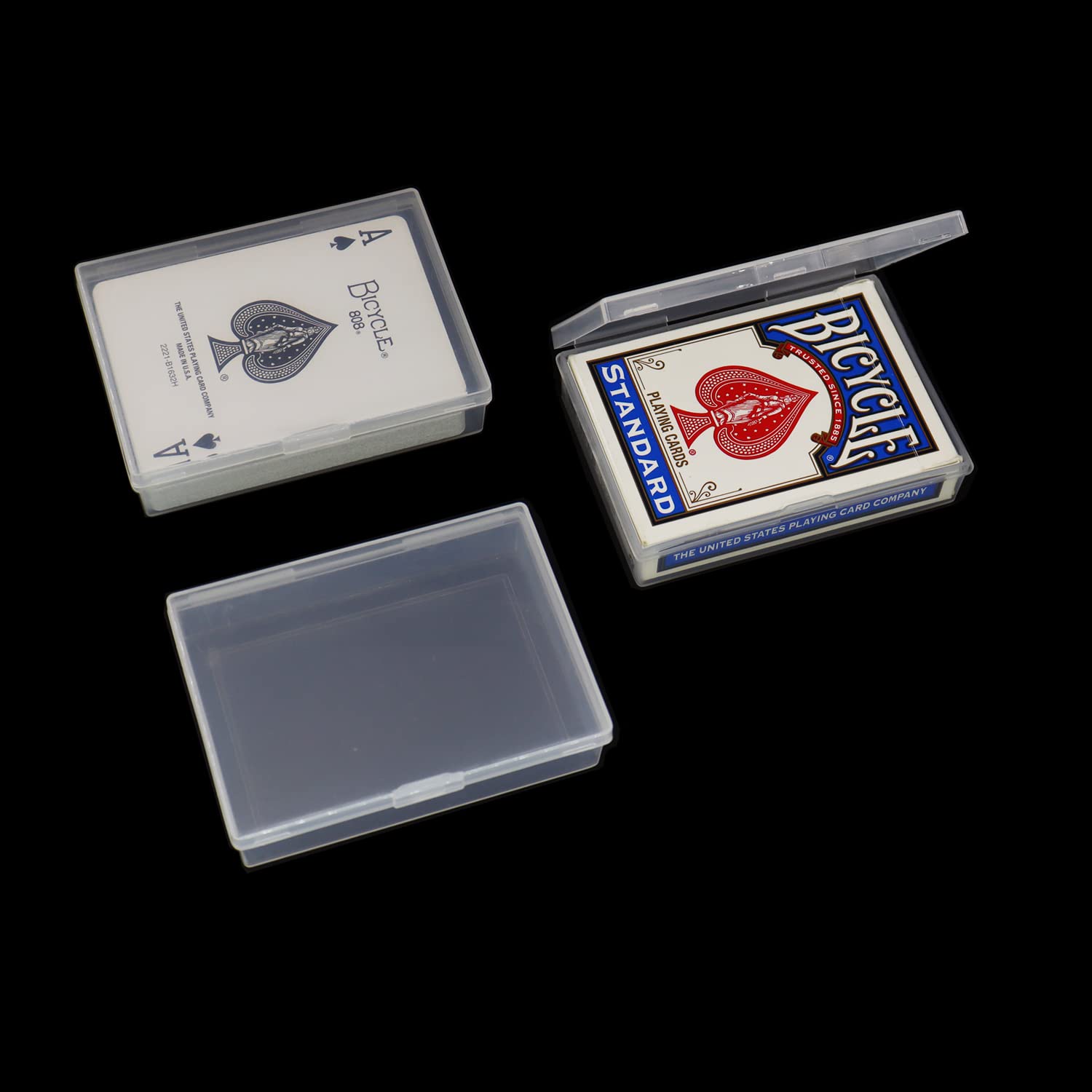 Cwdew Playing Card Deck Cases 6pcs Plastic Empty Playing Card Box Holder Storage Case Organizer Snap Closed, Suitable for 3.5X2.5 inch Game Gard (NO