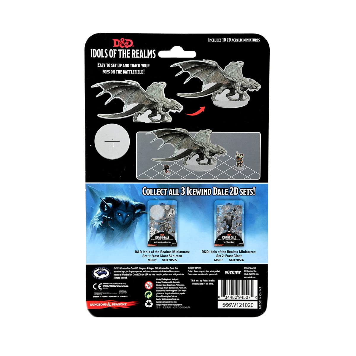 WizKids D&D Idols of The Realms: Icewind Dale Rime of The Frostmaiden - Young Adult White Dragon - 2D Set