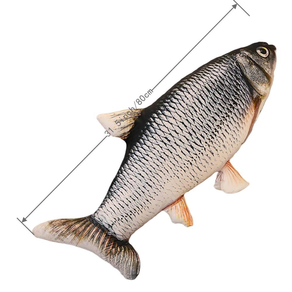 XIYUAN 31.5Inch Simulation Fish Plush Toy Pillow Soft Fish Stuffed Animal Toy Grass carp Cushion Throw Pillow Kids Stuffed Plush Pillow Stuffed Toy