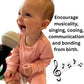 Baby Microphone Teether - Microphone Rattle, BPA Free, Silicone, Musical/Singing Toy, Dishwasher & Freezer Safe, Easy-to-Grip Teething Shaker Toy