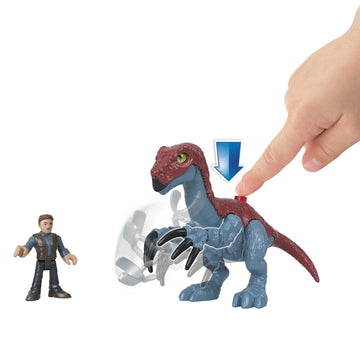 Fisher-Price Imaginext Jurassic World Dinosaur Toy Therizinosaurus & Owen Grady Figure Set for Pretend Play Preschool Kids Ages 3+ Years
