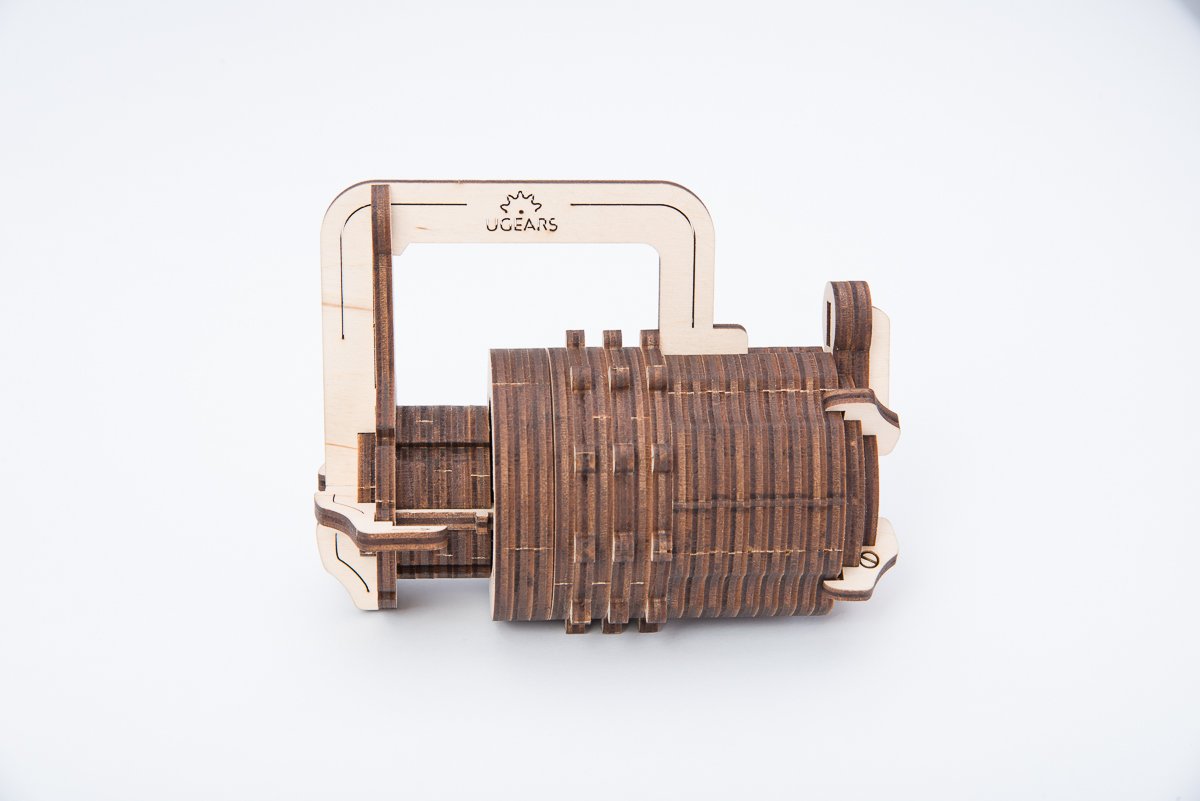 Ugears Combination Lock - DIY 3D Wooden Puzzles for Adults Cryptex - Create Your Own Secret Code - Inspired by The Da Vinci Code DIY Model Kits
