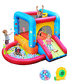 Step4Fun Inflatable Bounce House, Kids Castle Slide Bouncer for Children Jumping Outdoor and Indoor Party, Baby Backyard Water Jumper Toy with Blower