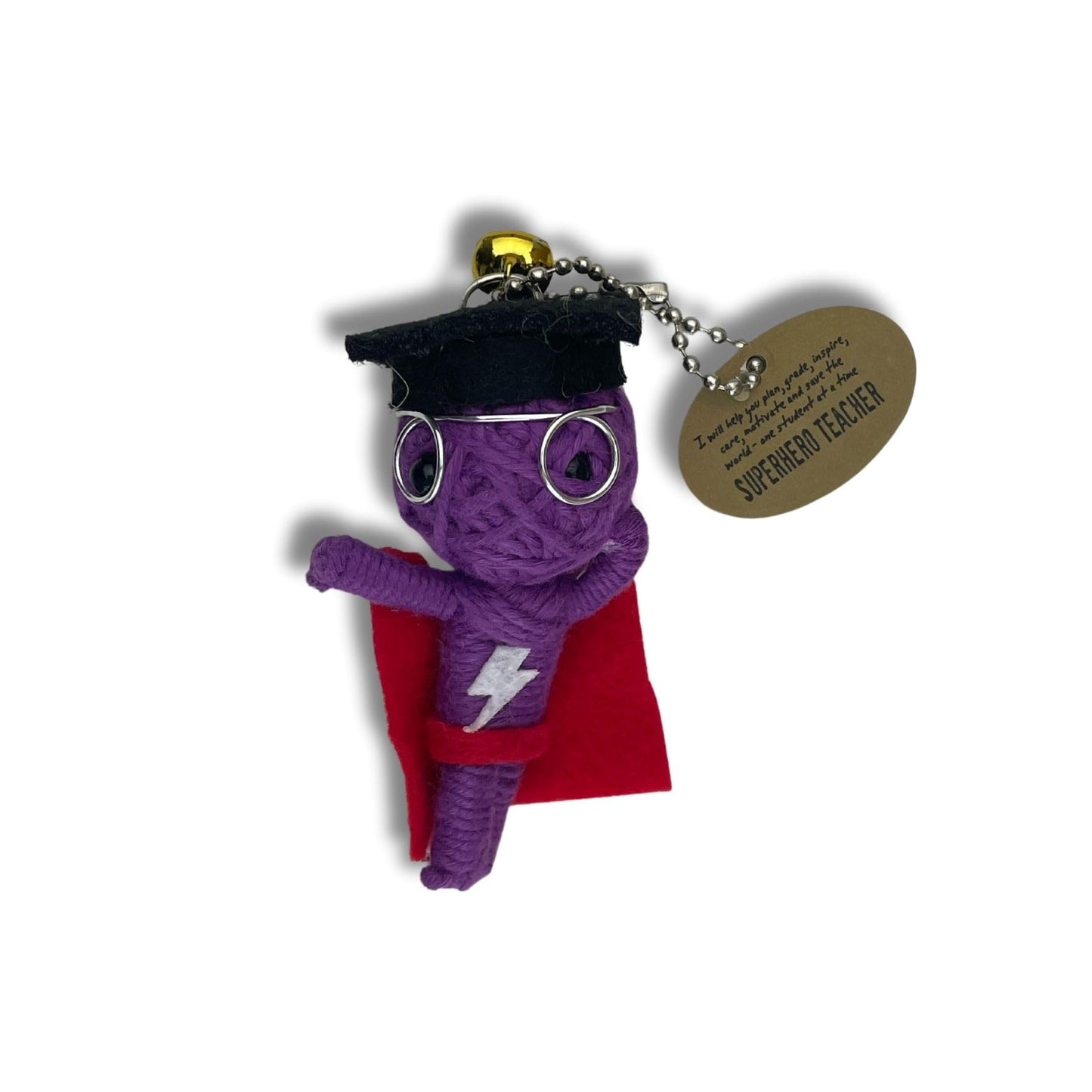 Watchover Voodoo 3-Inch Superhero Teacher - Handcrafted Gift to Bring Good Luck and Positivity Everywhere You Go