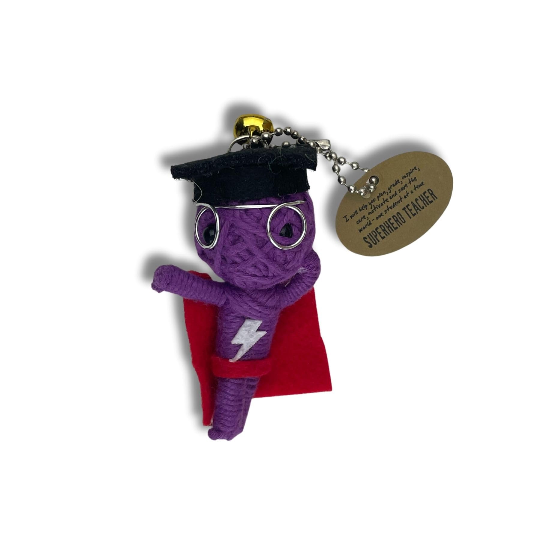 Watchover Voodoo 3-Inch Superhero Teacher - Handcrafted Gift to Bring Good Luck and Positivity Everywhere You Go