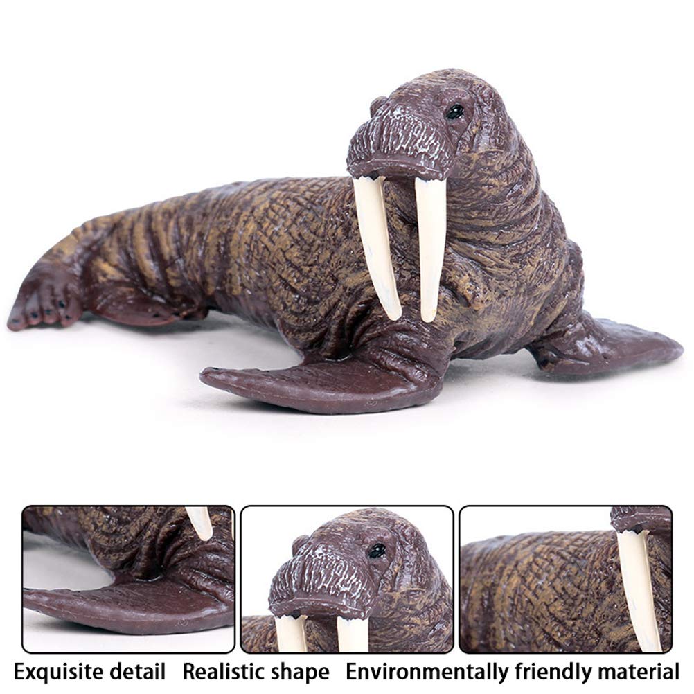 JOKFEICE Walrus Figures - Realistic Animal Figures Pretend Play Toy - Learning Educational Toy Christmas Birthday Gift Cake Topper Teacher Rewards