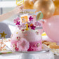 SIENON Surprise Cake Pull Out Box Cake Topper Kit, 1Pc Clear Food Contact Safe Box, 1Pc Gold Happy Birthday, 20Pcs Pockets for Birthday Graduation