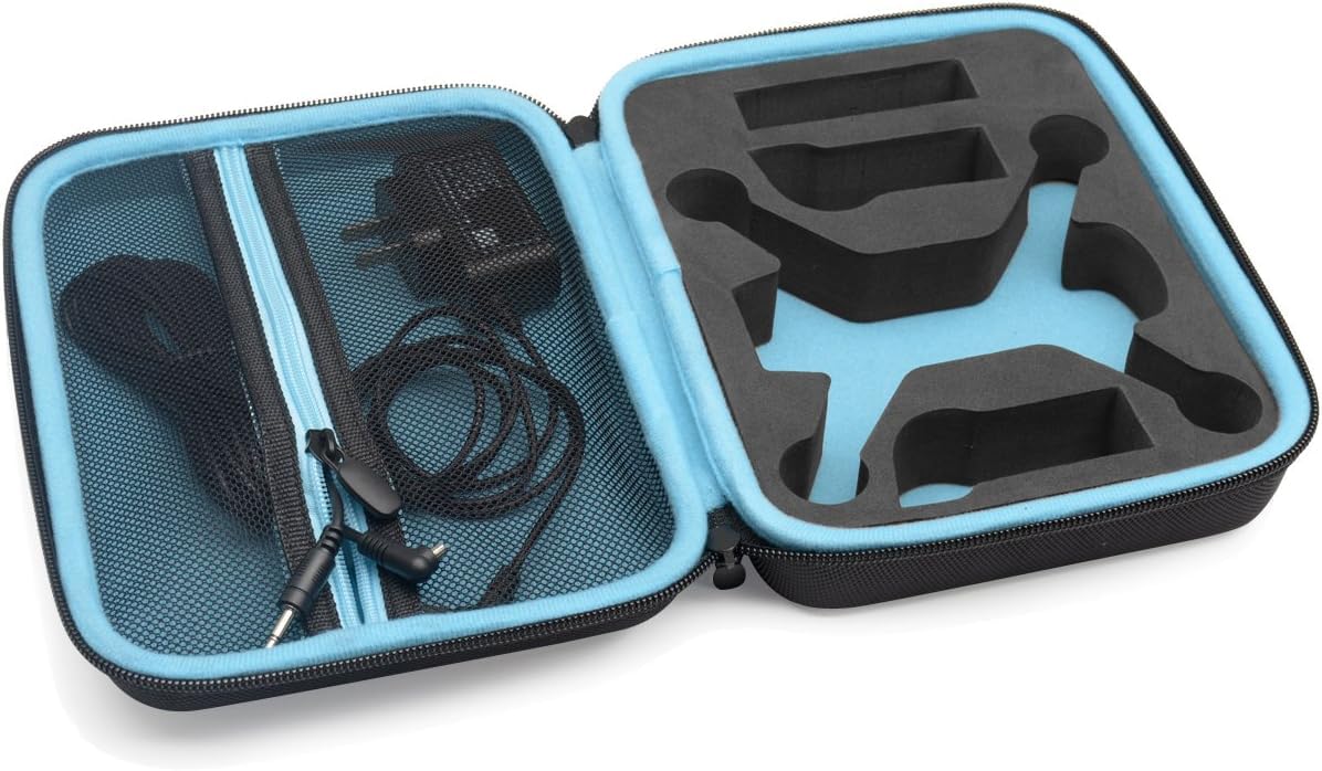 CaseSack Compact Travel and Protection Case for DJI Spark Mini Quadcopter Drone, Slots for extra batteries and propellers, Mesh Pocket for USB Cable