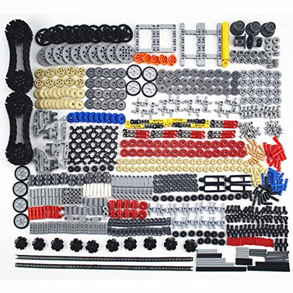 TTLYHEK 1533 PCS Technical Parts Building Block Accessories Vehicles Gears Cross Axles Wheels Connector Pieces Set Chain Link Pin Joint Shock Absorber