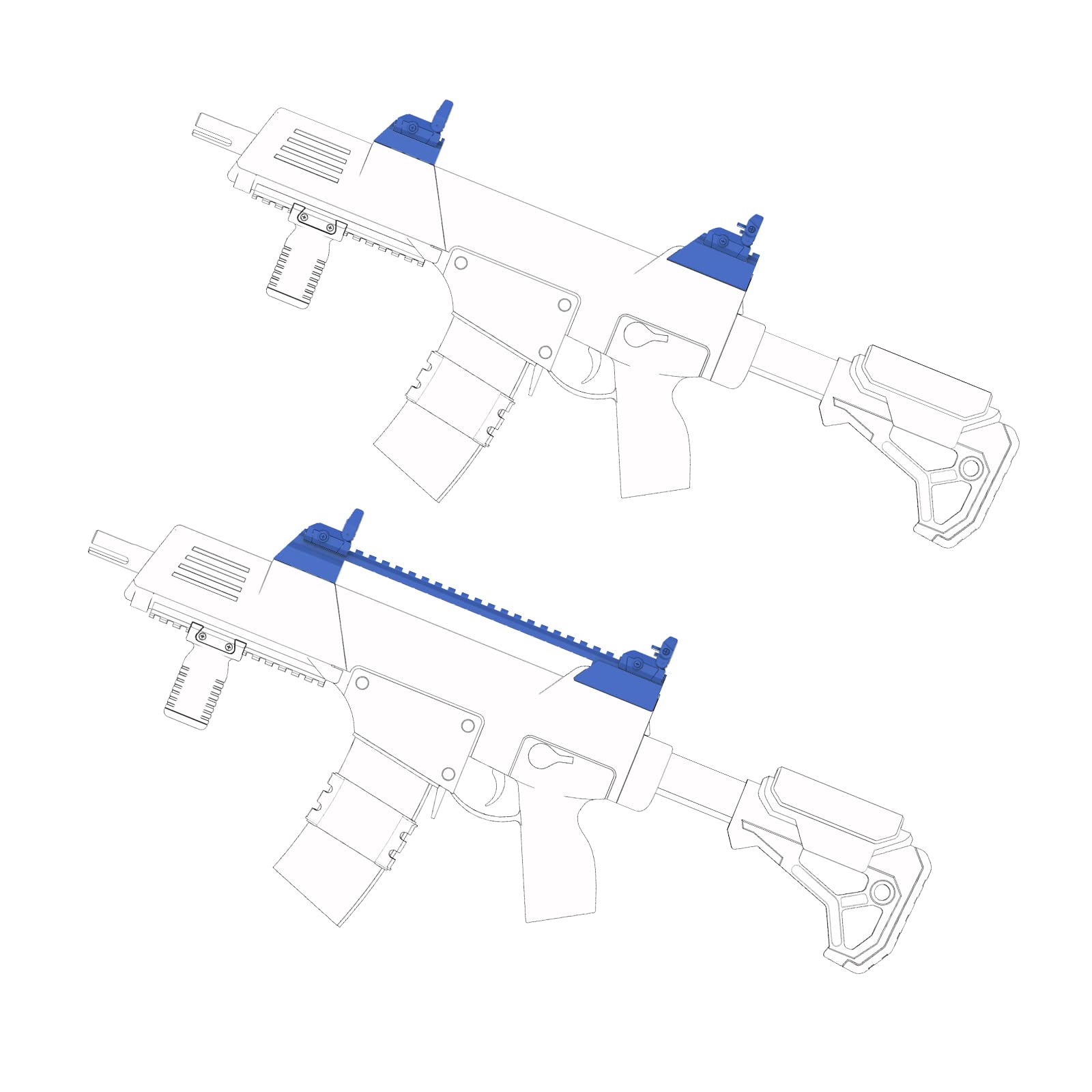 FXT WORKS Accessories Compatible with SRB400, SRB400-SUB Water Bead Blaster Gun, Accessories Only (Blue)