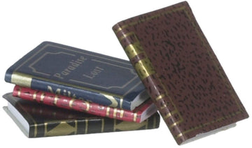 Dollhouse Miniature Set of 4 Gold Embossed Books
