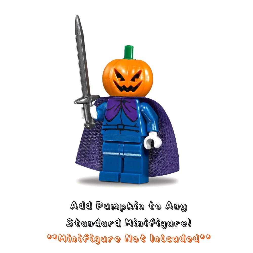 LEGO Halloween Minifigure Accessory - Pumpkin with Green Stem Jack O' Lantern ?? (4 Pack) With Halloween Display