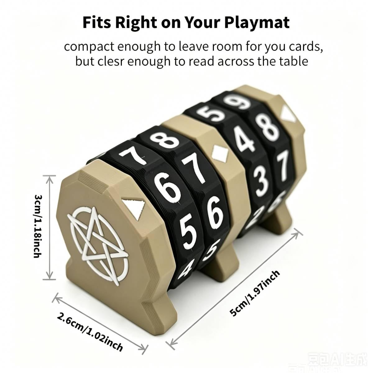 Board Game Life Counter, 4-Digit Wheel Trackers for 0-9999 Single Player and 0-99 Dual Player Modes, MTG Life Counter, Professionally Made for TCG