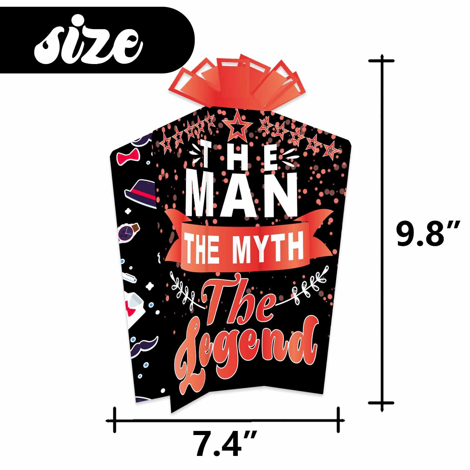 The Man The Myth The Legend Table Centerpieces Red and Black Table Decorations Dad Birthday Theme Decor for Husband Father Man Father’s Day