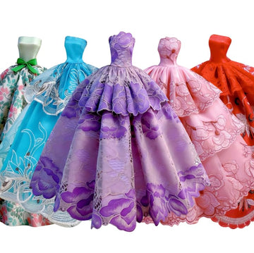 GIETIOS 5Pcs Handmade Clothes Dress for Doll Wedding Party Dresses Gown Outfit Costume Suit for 11.5 inch Dolls Random Style
