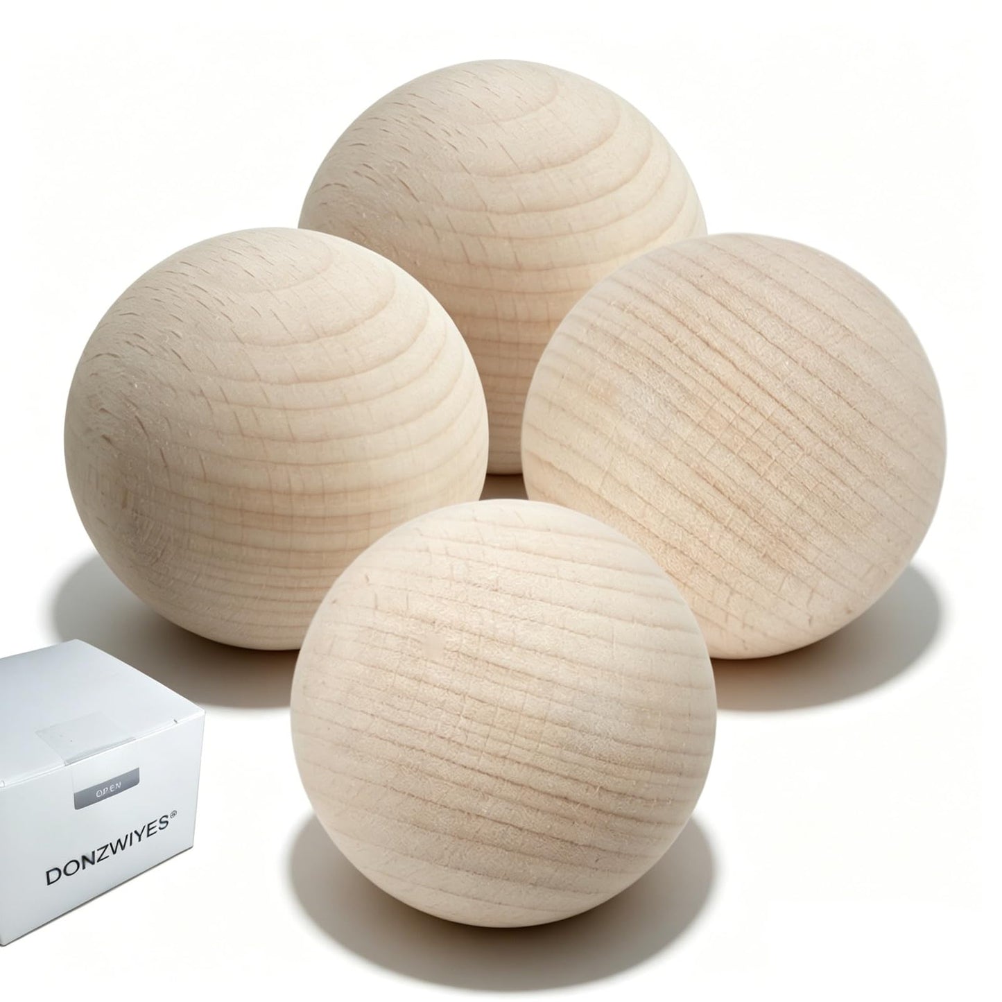 DONZWIYES Wooden Bockey Balls for Stickhandling and Training (2" 4-Pack)