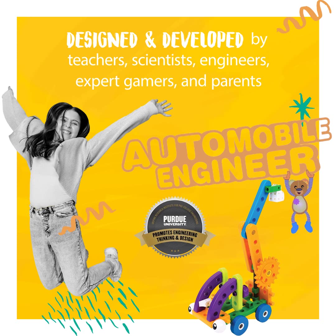 Thames & Kosmos Kids First Automobile Engineer Kit | STEM | 32 Page Full-Color Illustrated Storybook | Ages 3+ | Preschoolers & Kindergartners |