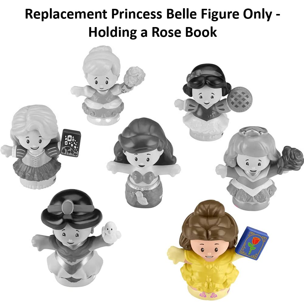 Replacement Part for Fisher-Price Little People Princess Figure Pack - GKG98 ~ Replacement Princess Belle Figure ~ Holding a Rose Book ~ Works