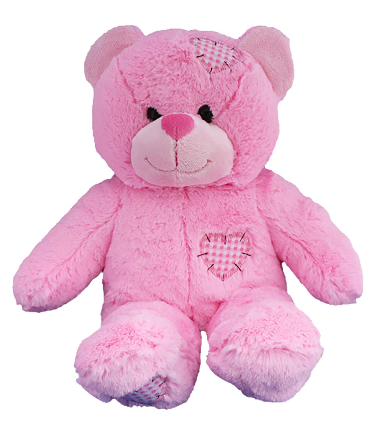 Cuddly Soft 16 inch Stuffed Pink Patches Teddy Bear...We Stuff 'em...You Love 'em!