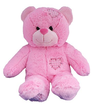 Stuffems Toy Shop Record Your Own Plush 16 inch Pink Patches Teddy Bear - Ready to Love in A Few Easy Steps