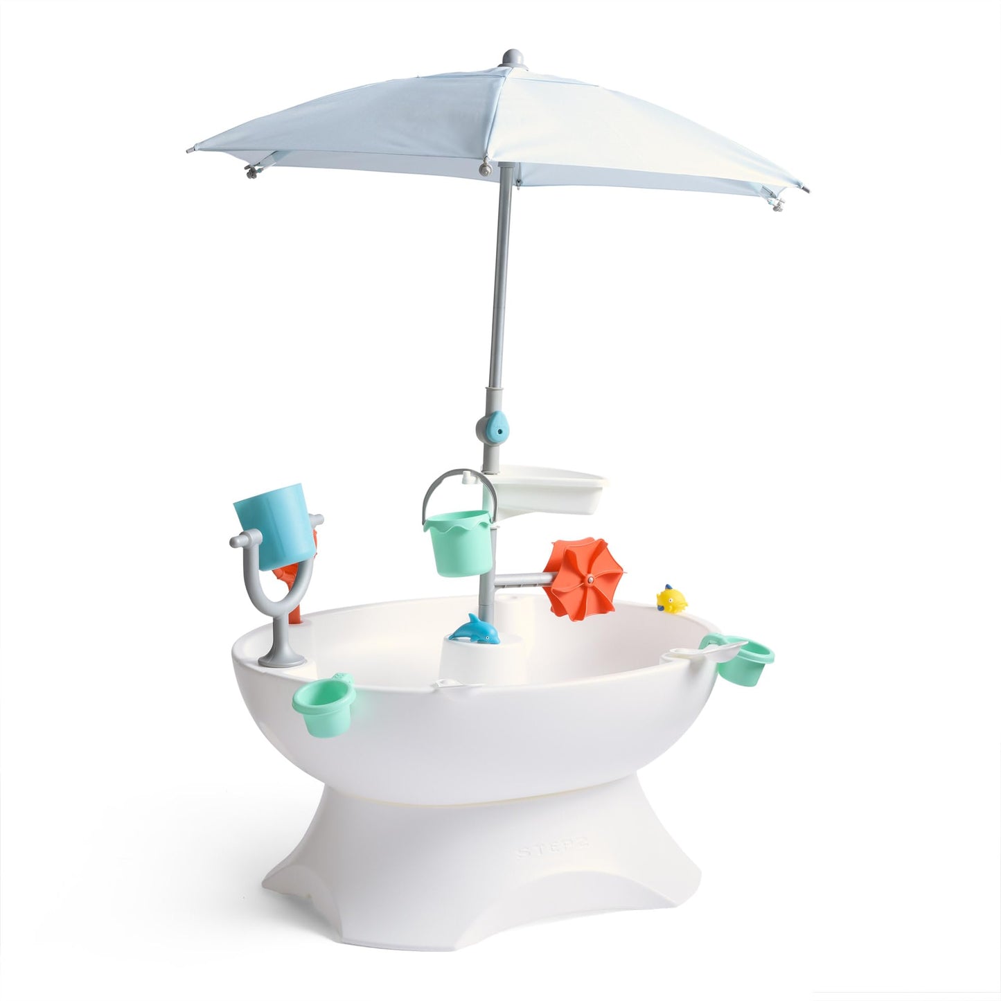 Step2 Sunshine Springs Splash Water Table with CoolBreeze Misting Canopy, Kids Outdoor Water Play Table with Umbrella for Toddlers and Preschoolers, 8