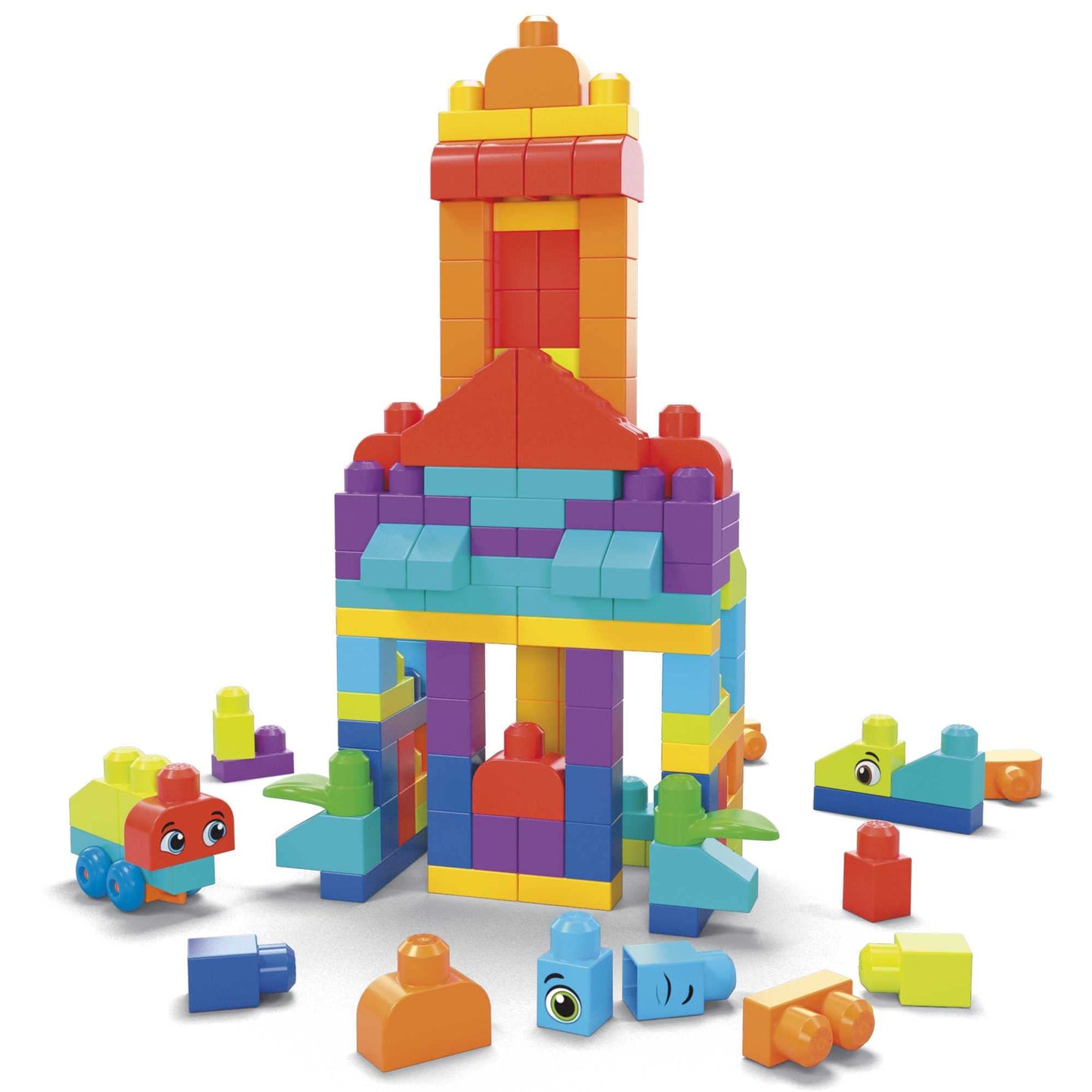 MEGA BLOKS Bigger Building Bag Building Set with 150 Big and Colorful Building Blocks, and 1 Storage Bag, Toy Gift Set for Ages 1 and up