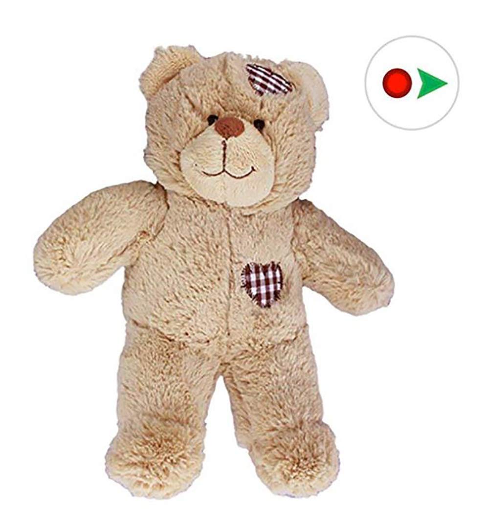 Stuffems Toy Shop Record Your Own Plush 8 inch Brown Patches Teddy Bear - Ready 2 Love in a Few Easy Steps
