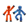 Zing StikBot Dual Pack - Includes 2 StikBots - Collectible Action Figures and Accessories, Stop Motion Animation, Ages 4 and Up (Red Orange+Metal
